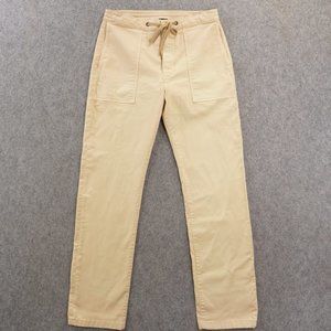 Seven For All Mankind Pants Womens Small Beige Chino Drawstring Elastic Wais New